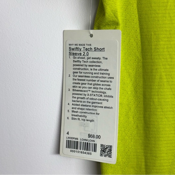 Lululemon Swiftly Tech Short-Sleeve Shirt 2.0 *Hip Length
Lichen Lime Size 4 NWT - Picture 5 of 5